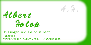 albert holop business card